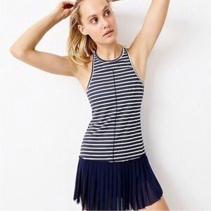 New Balance Navy and White Striped Top